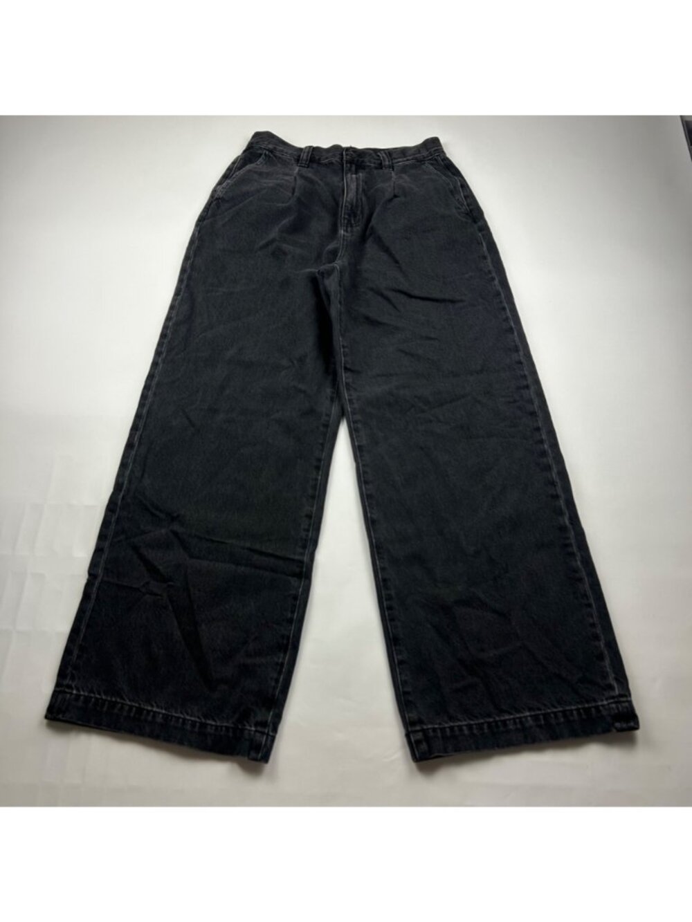 Madewell Washed Black Denim Harlow Wide Leg Trouser Jeans 27 - Picture 2 of 8